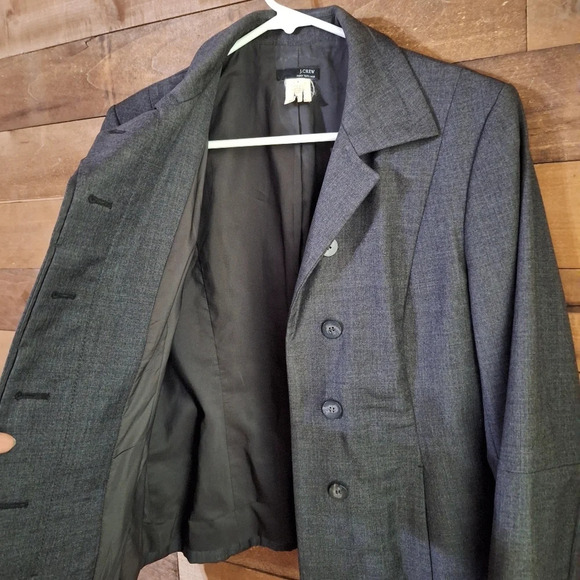 J.Crew 100% Super 100s Wool Dark Grey Coat  SZ 8 - Picture 7 of 9